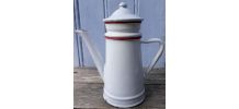 Cafetière émaillée blanche et rouge 50cl