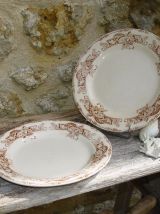 Duo d'assiettes fleuries Creil et Montereau