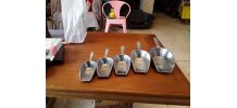 Lot 5 pelles en aluminium vintage 