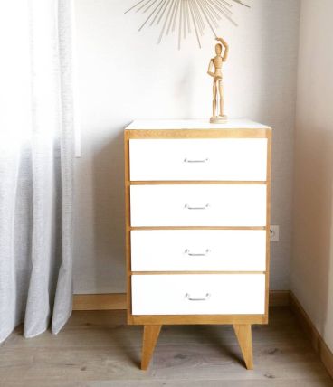 Commode chiffonnier vintage pieds compas 