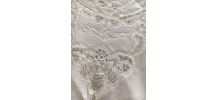 Nappe coton blanche et surnappe brodée 2,50 x1,50m