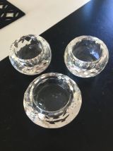 3 jolis bougeoirs cristal 