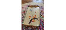 Plateau bois peint vintage 