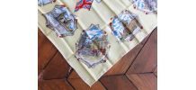Foulard neuf monuments de Londres, vintage années 50'