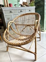 Fauteuil rotin vintage