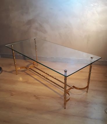 Table Basse Circa Année 1975  Doré tres bonne etat vue son a