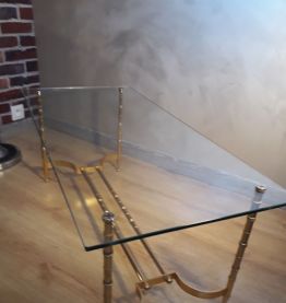 Table Basse Circa Année 1975  Doré tres bonne etat vue son a