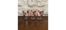 Verres motif pastèque vintage 