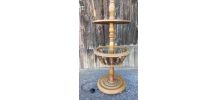 Ancien pied de lampe sur pied en bois 