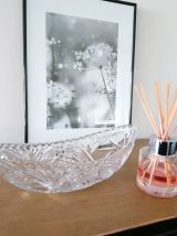 Coupe à fruits en cristal de Bohême ciselé 