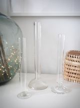 Lot d'eprouvettes anciennes en verre transparent