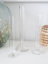 Lot d'eprouvettes anciennes en verre transparent