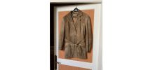 VESTE PEAU marron marbré