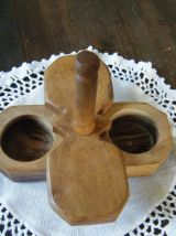 Salière poivrière Bois d'olivier années 50