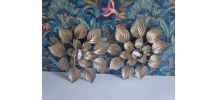 appliques murales feuilles dorées vintage des années 70