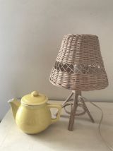 Petite lampe vintage rotin 