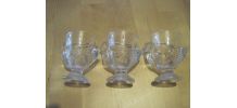 3 Coquetiers En Verre Forme Poule FRANCE . 