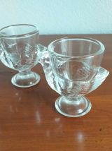 3 Coquetiers En Verre Forme Poule FRANCE . 