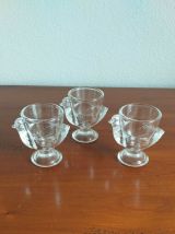 3 Coquetiers En Verre Forme Poule FRANCE . 