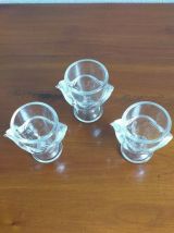 3 Coquetiers En Verre Forme Poule FRANCE . 