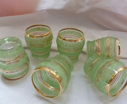 Lot 6 verres liqueur vintage givrés granités