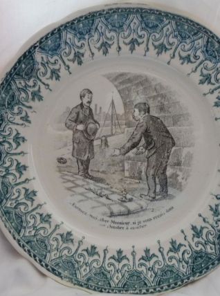 Assiette parlante humour Sarreguemines ancienne