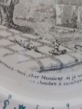 Assiette parlante humour Sarreguemines ancienne