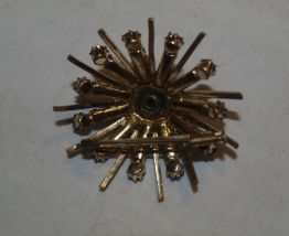Grande broche à strass bleus authentique années 50