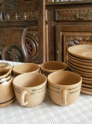 Service à café en grès 18 pièces