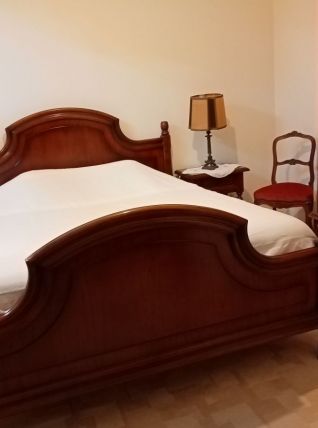 Chambre complète (lit, armoire, commode, chevet) en bois mas