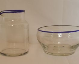 Bol et pichet en verre soufflé