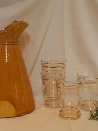 Lot 4 verres dorés 