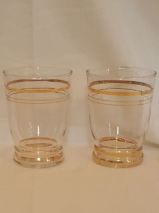 Lot 4 verres dorés 