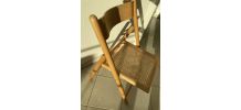 Chaise pliante en bois et rotin 