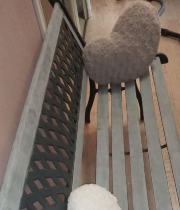 Ancien banc bois fer forgé 
