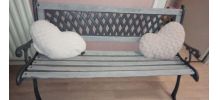 Ancien banc bois fer forgé 