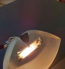 Paire d'appliques en verre sablé