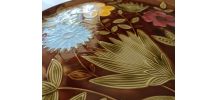Plat rond floral Sarreguemines vintage