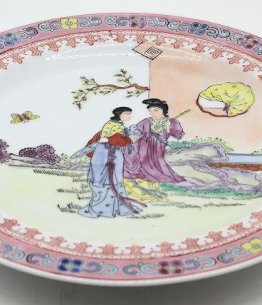 Assiette décorative email chinoise