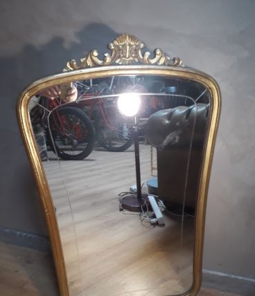 grand miroir cisele 1900 au mercure patine d