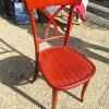 Chaise rouge bordeaux en bois neuves style bar à vin