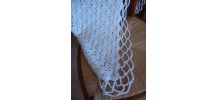 Châle crochet en laine acrylique blanche