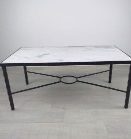 Table basse marbre fer forgé années 60