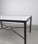 Table basse marbre fer forgé années 60