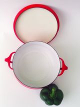 Soupière vintage émaillée rouge design | Dansk Kobenstyle