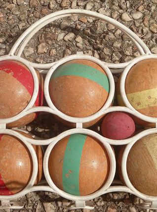 Jeu de  boules ancien en bois, vintage