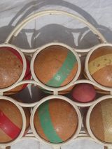 Jeu de  boules ancien en bois, vintage