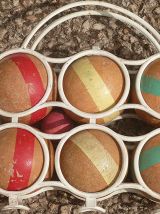 Jeu de  boules ancien en bois, vintage