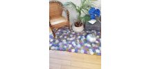 Tapis au crochet vintage pastel fait main 