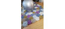 Tapis au crochet vintage pastel fait main 